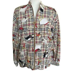 Popovitch Golf lightweight Retro Casual Golfing Theme Sportswear Zip Jacket M/L